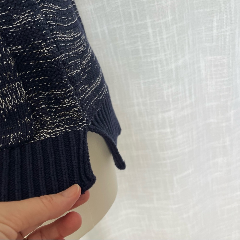 Gap Short Sleeved Sweater XS Navy Blue & Silver Casual Nautical Beach Coastal - Picture 10 of 13